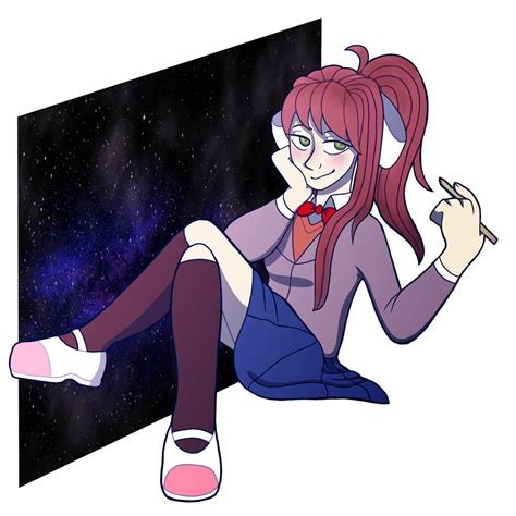 A younger Monika : r/DDLC